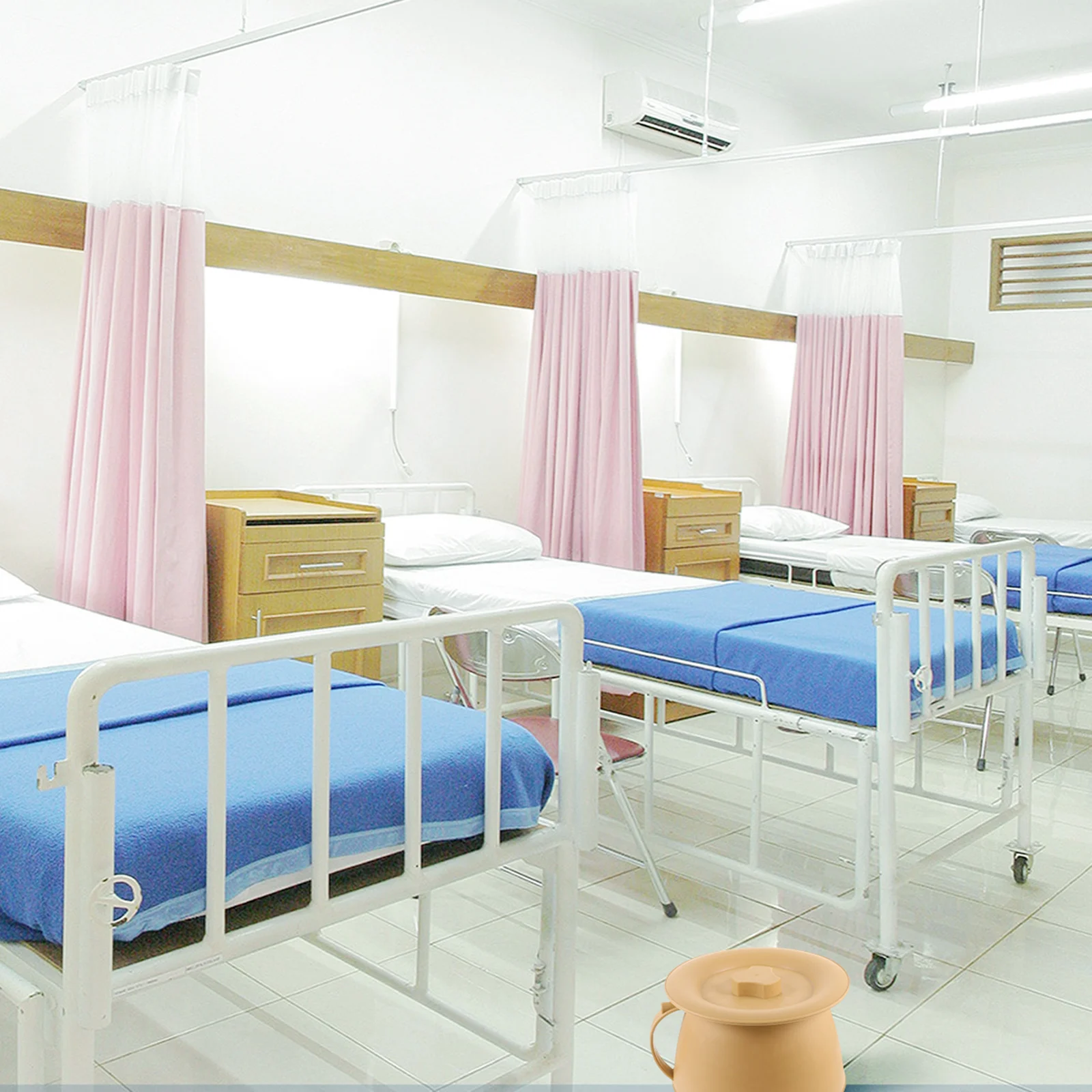 وعاء غرفة بلاستيكي سميك، مبولة محمولة بجانب السرير، دلو للبول، سهل التنظيف لوعاء غرفة المسنين