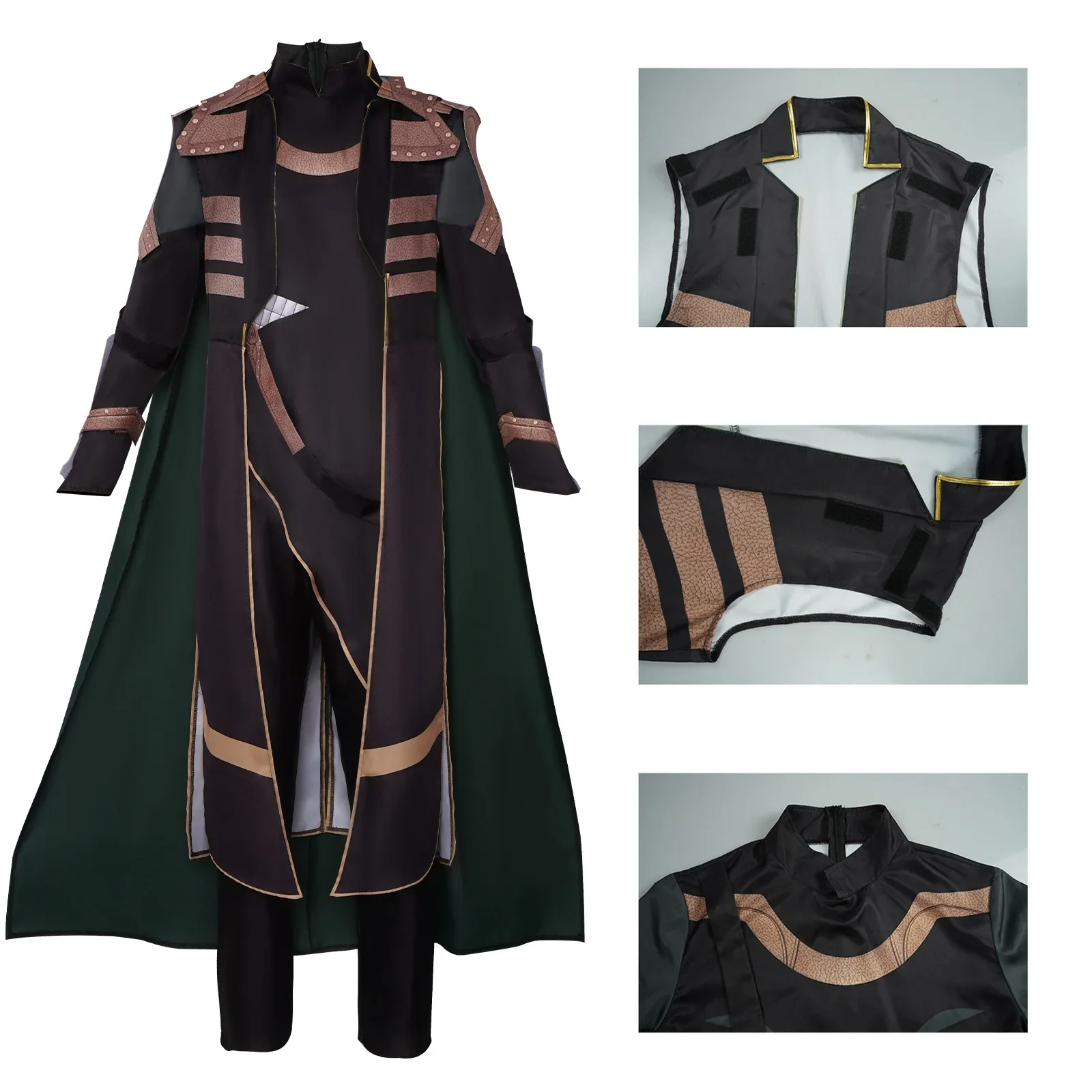 

Cosplay Costume The Dark World Loki Top and Pants with Cloak Full Set Halloween Masquerade Carnival Party Outfits for Adult