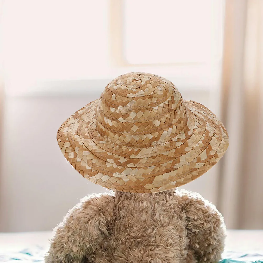 5 piezas de sombreros de paja en blanco para pintar, mini sombreros de paja para manualidades, decoración del hogar, sombreros para grafiti infantiles, suministros de bricolaje, mini gorras para manualidades.