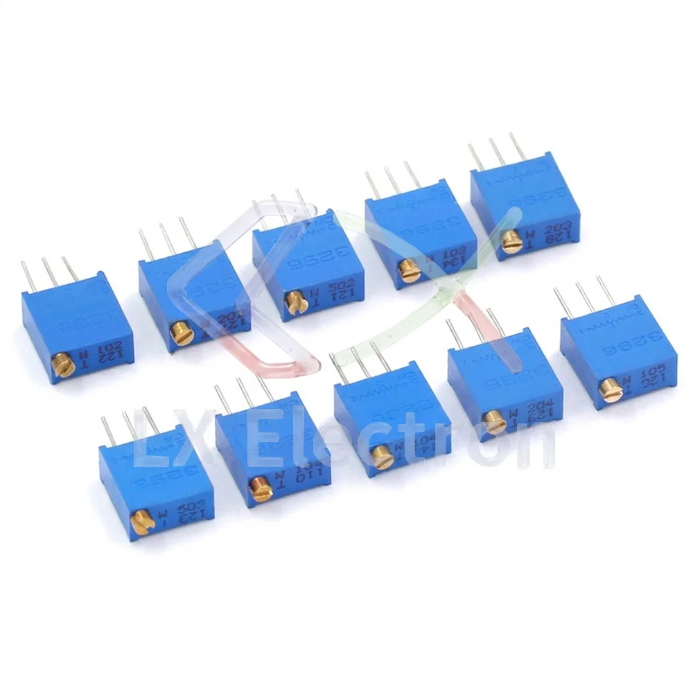 3296W Trimming Potentiometer Kit 1K 2K 5K 10K 20K 50K 100K 200K 500K 1M Ohm Precision Multi-Turn Variable Resistor