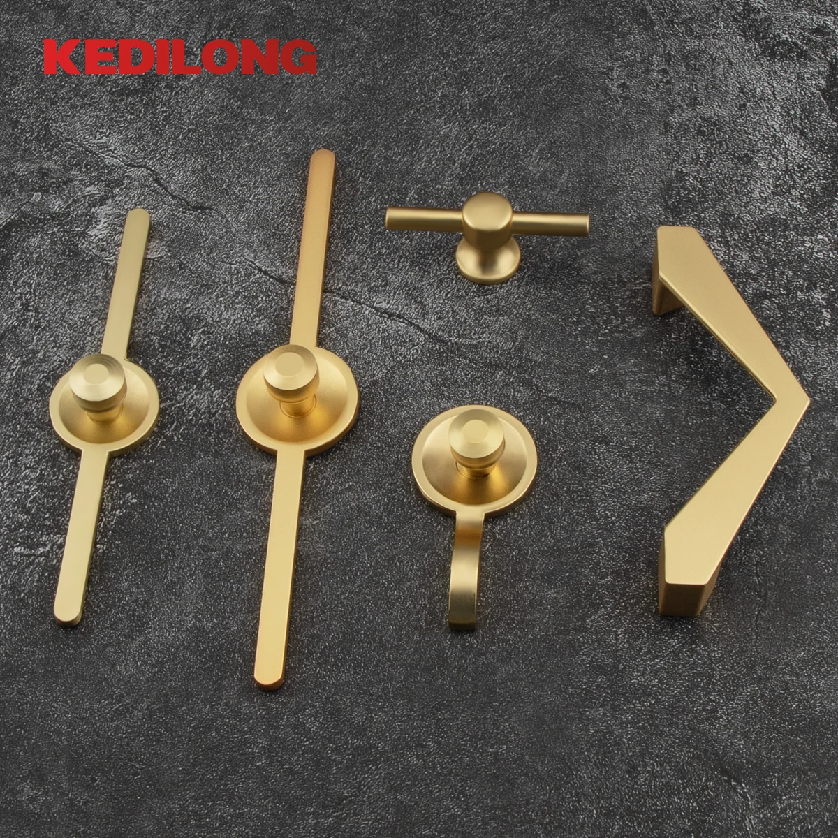 KEDLO Furniture Hardware Modern Fashion Gold Handle European Style Simple Cabinet Handle Drawer Wardrobe Zinc Alloy Handle