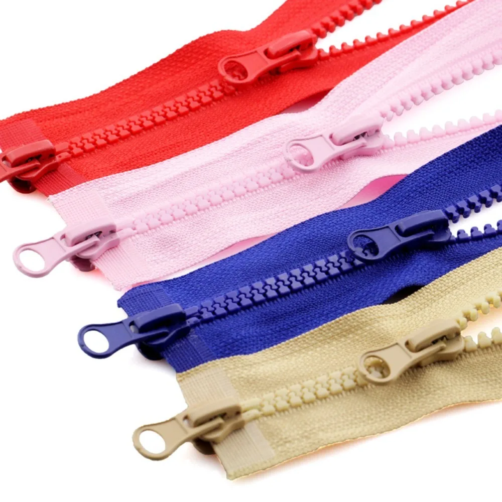 Portable 90cm Two Way Chunky Zip #5 Plastic Teeth Zipper Resin Zipper Open End Double Slider Jacket Long Zips