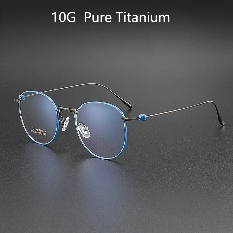 

New Fashion Vintage Round Eyeglasses Luxury Ultra light Pure Titanium Spectacle Optical Prescription Frames Man Woman 5110