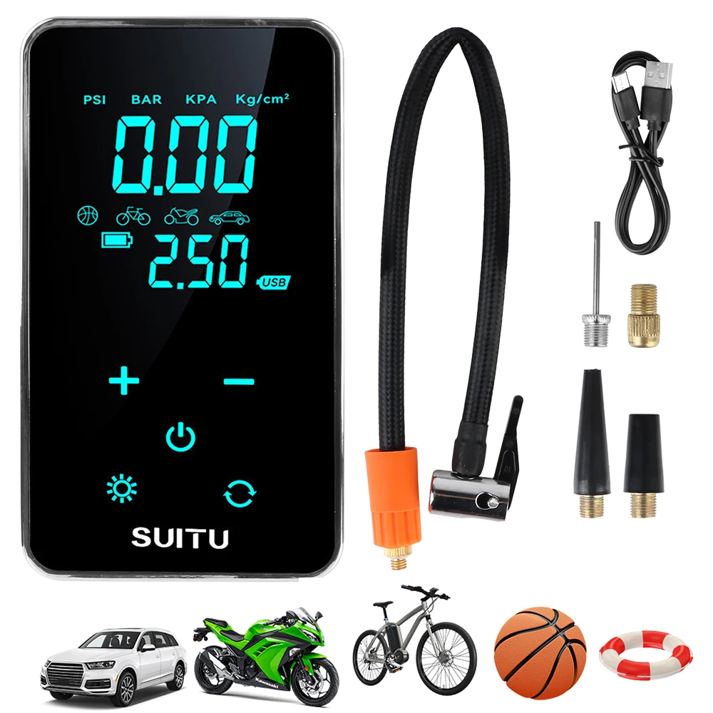 Wireless Tire Inflatable Pump Tire Accessories LED Car Electrical Air Pump Mounted Motorcycle Bicycle Ball Inflator Compressor