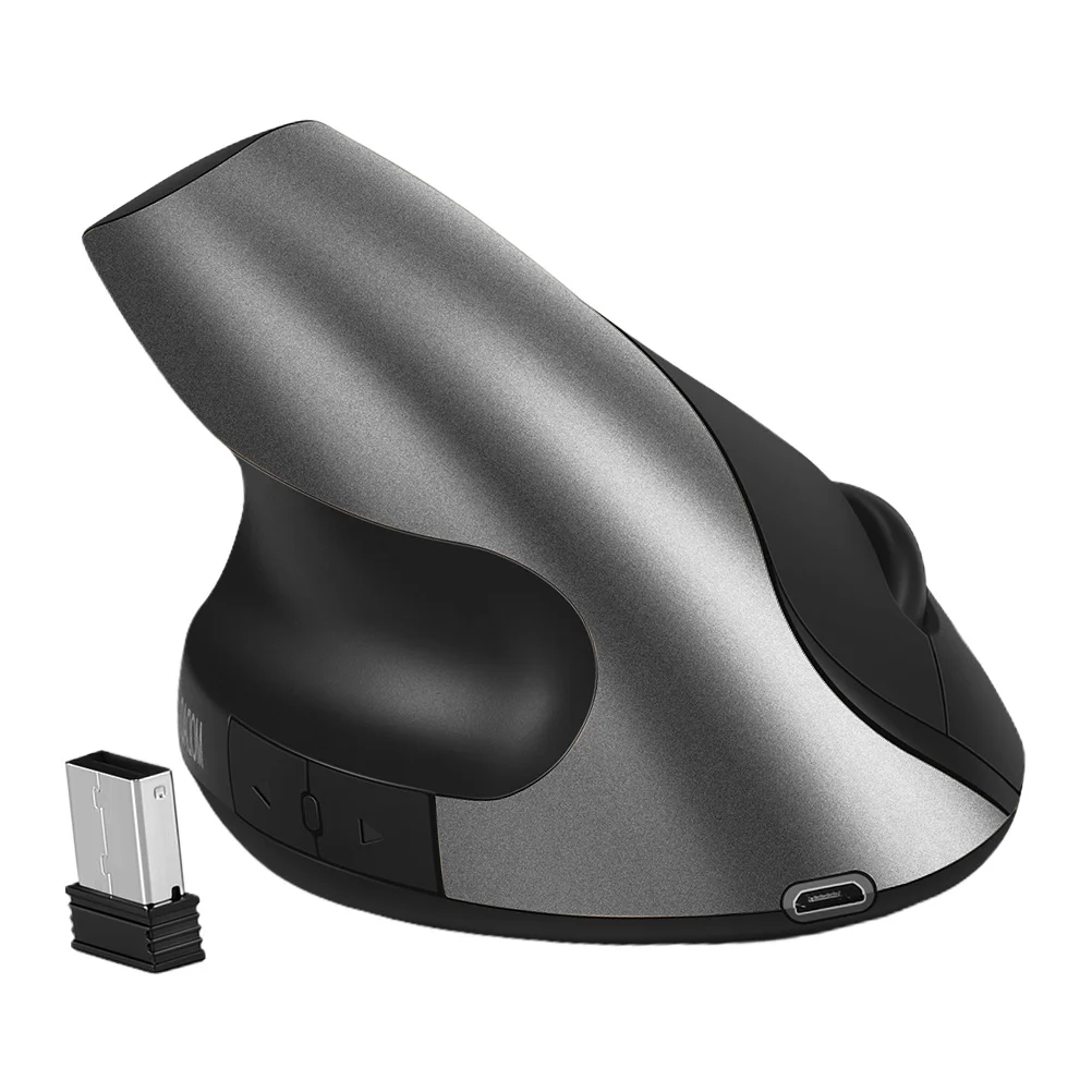 

Ergonomic Wireless Mouse 2.4g Rechargeable Smooth Operation Gaming Experience Thin Light Design for Pc Laptop Computer Silver