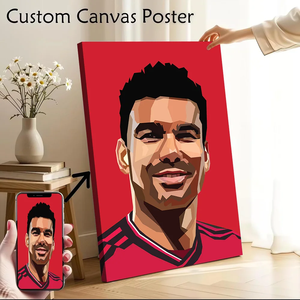 Polygon Soccer Art – Brazilian Poster Customizable Printed Canvas Painting for Pictures Wall Art Home and Decoration Living Room