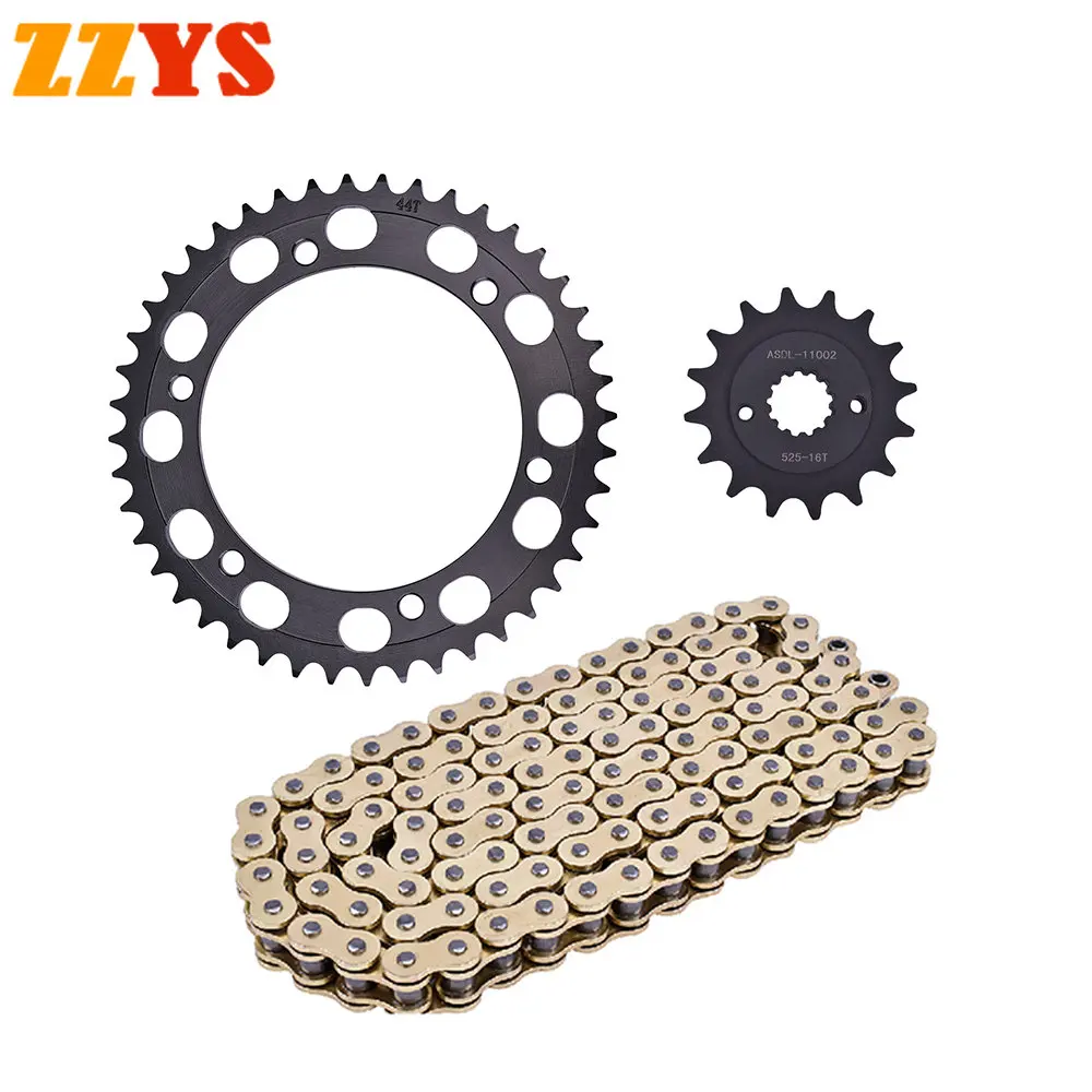 

Motorcycle 525HO Ring Golden Chain 525 16T 44T Front Rear Sprocket Gear Wheel For Honda NT400J NT400K NT400 BROS NT 400 BROS400