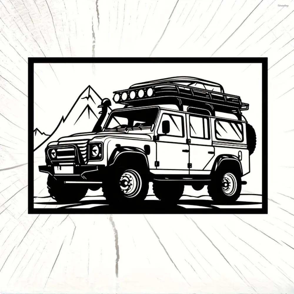 CIFBUY Off Road SUV Metal Wall Art Iron Sculpture Adventure Home Decor Rustproof Accent Hanging Ornament Vintage Sign