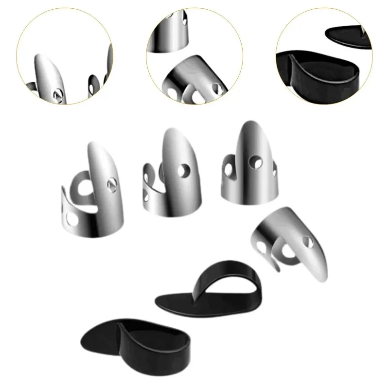 مجموعة أعواد إصبع فولاذية مكونة من 12 قطعة، بما في ذلك أعواد إصبع وإبهام من الفولاذ المقاوم للصدأ، أعواد إصبع باس قابلة للتعديل للقيثارات، البانجو #2