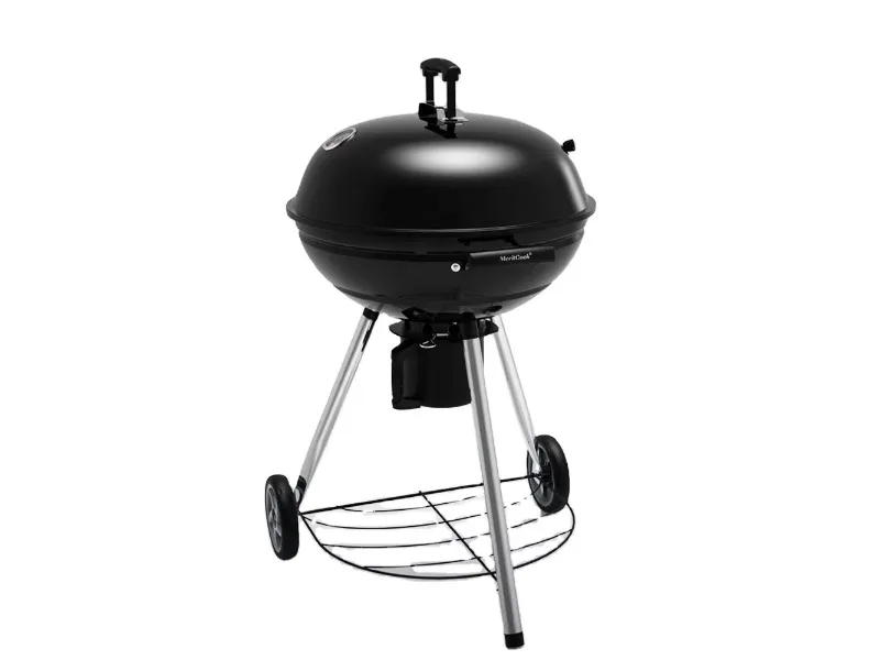 22 Inch Premium 304 Stainless Steel Grid Outdoor Garden Portable Trolley Apple Shape Kettle Charcoal BBQ Grill