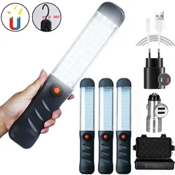 LED Flashlights Rechargeable Work Light with Magnetic Base and Hanging Hook 3 Modes Floodlight for Car Repair Grill Outdoor Use