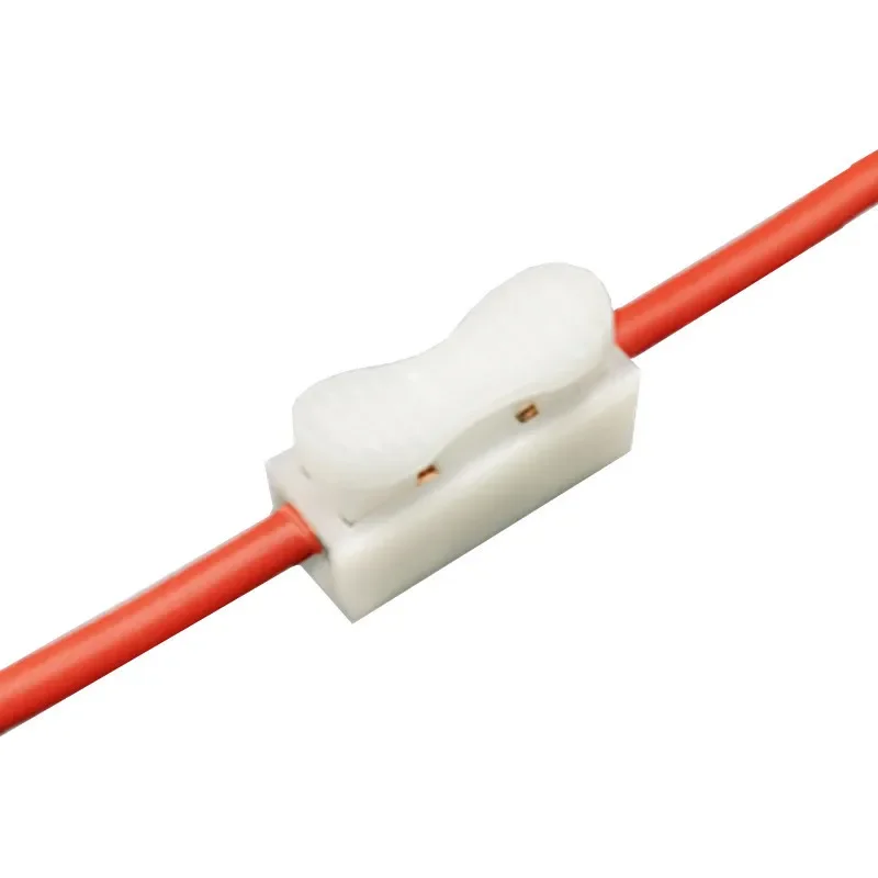 50Pcs No Solding Quick 1P 2P Cable Wire Connector No Screw Terminal Block Spring Clamp