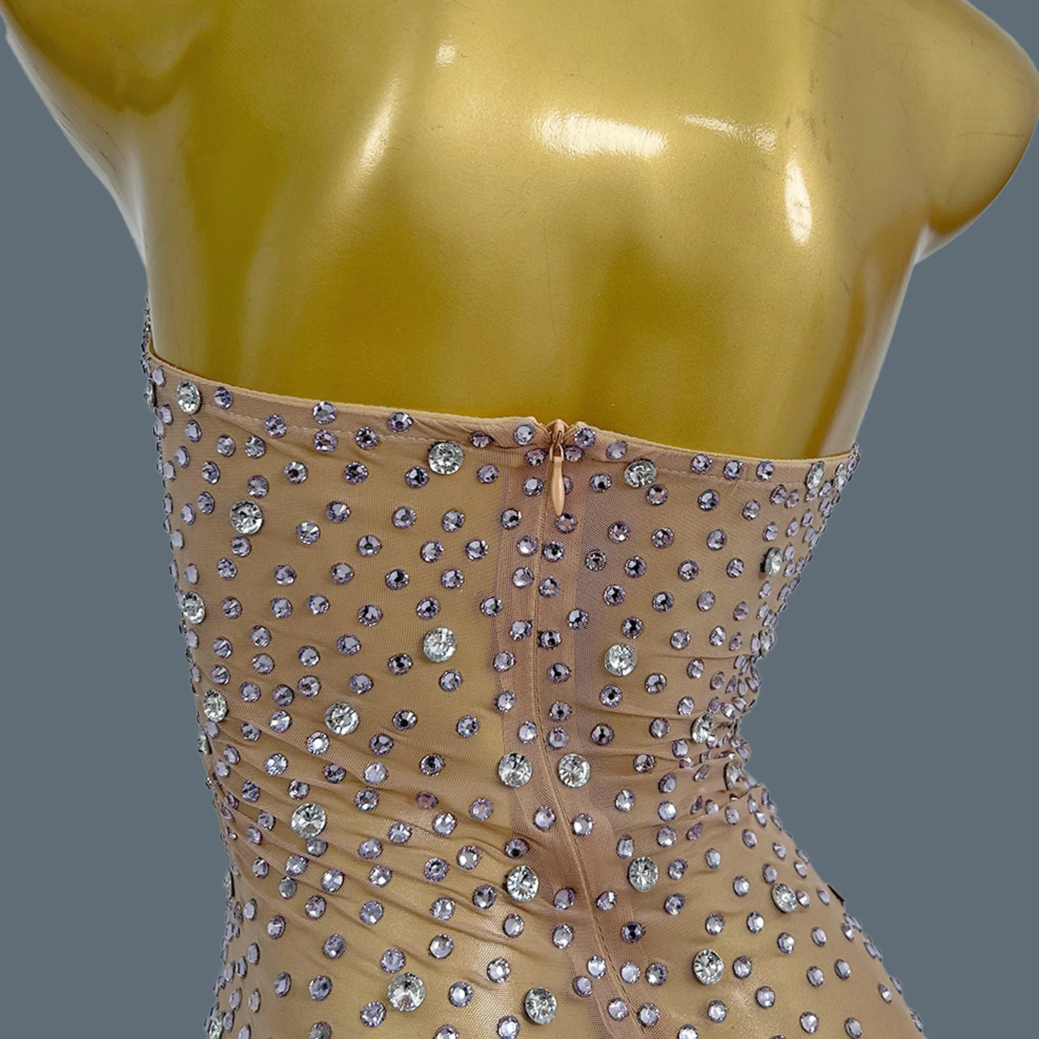 Haute qualité luxe élégant femmes robe de bal anniversaire célébrer fête reine robe de soirée maigre sans manches cristaux robe Fuli