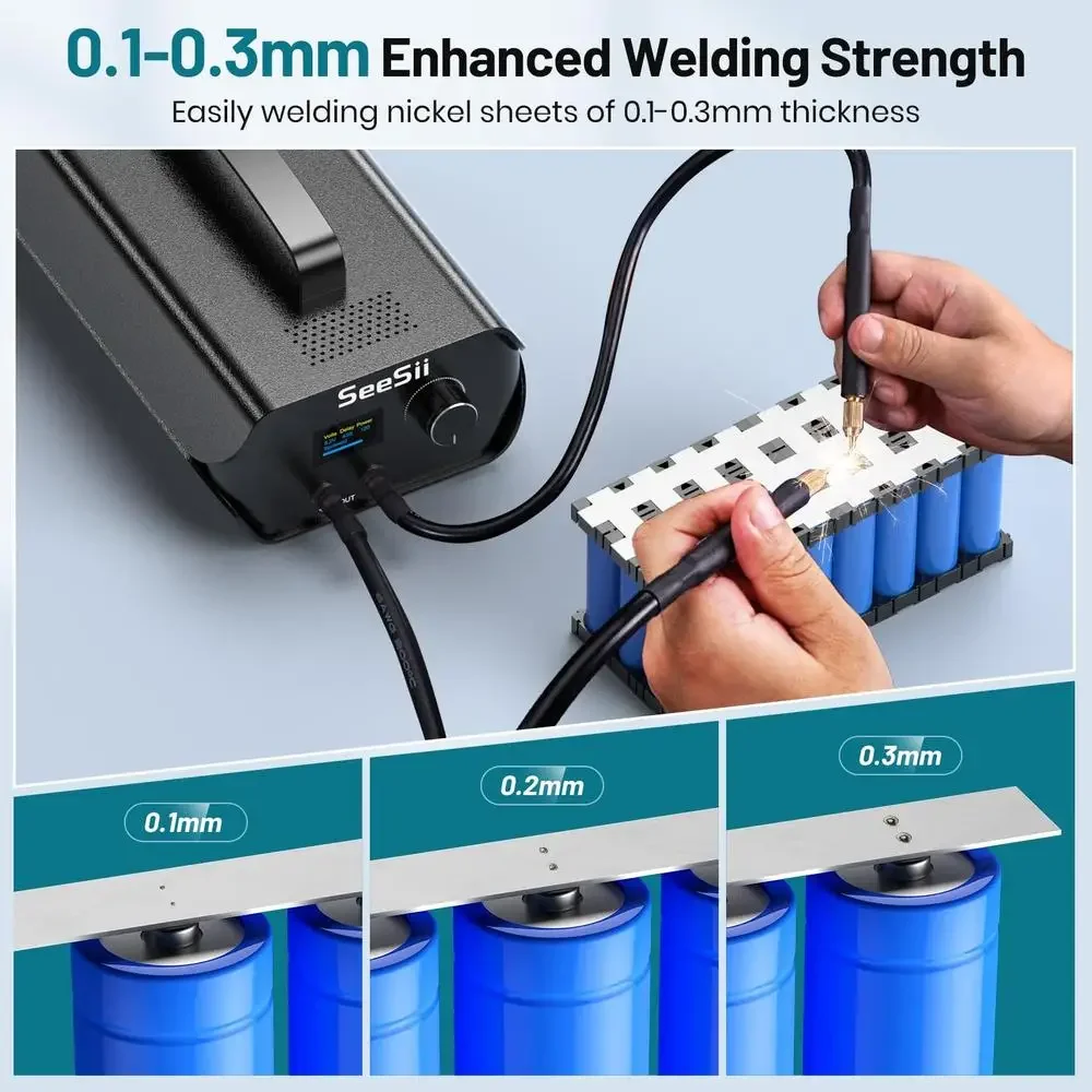 Farad Capacitor Battery Spot Welder 3000F MCU Automatic Power Adjustment 120 Levels Portable Welding Machine Spot Weld Pen 12H