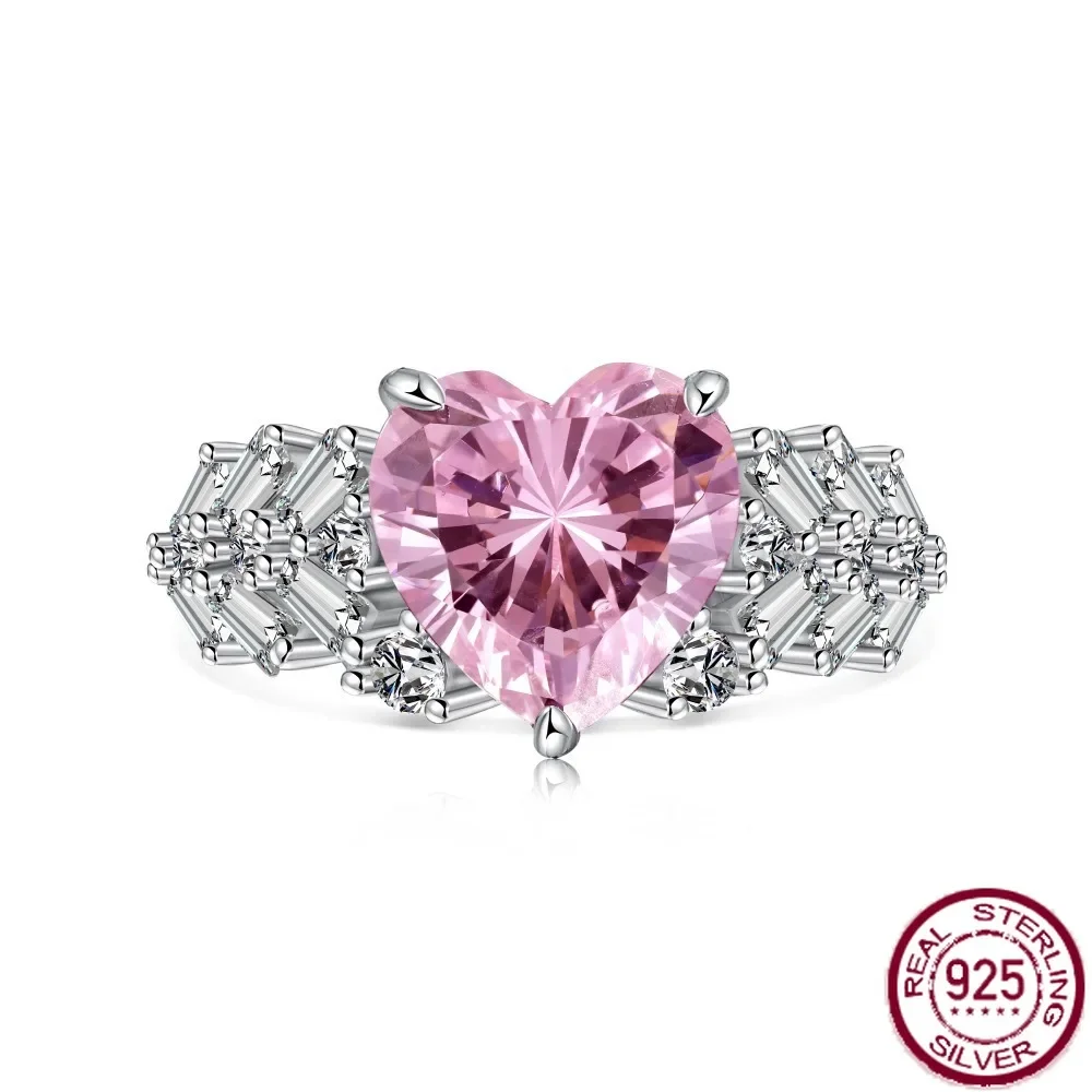 

Женское кольцо из серебра S925 пробы с розовым камнем