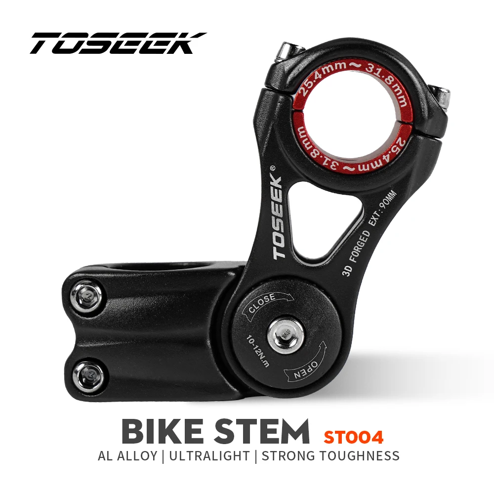 

TOSEEK Bicycle Stem Adjustable-85 To 85 Degree Length 90/110/145mm Handlebar 25.4/31.8mm Stem For XC Mountain Road City Bike