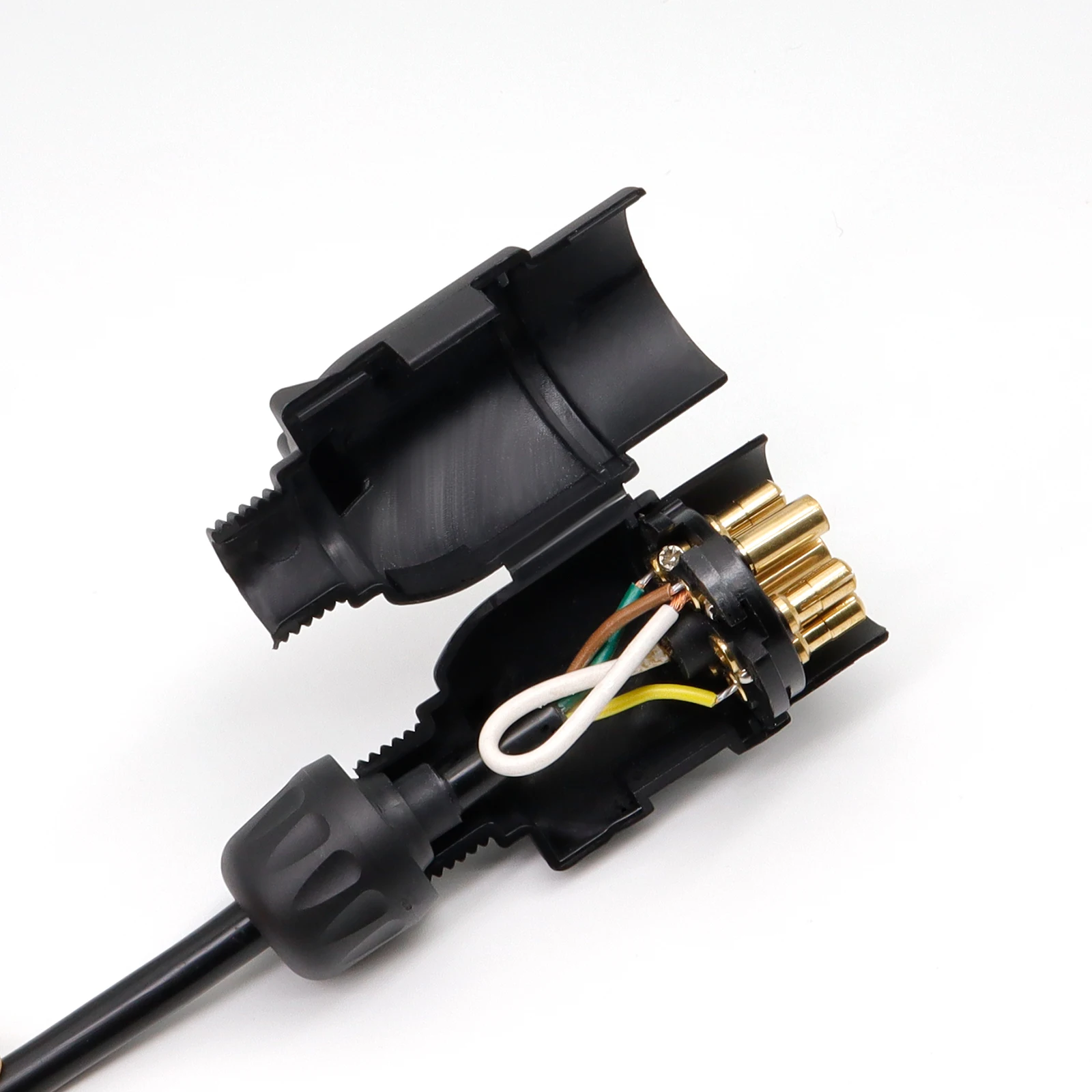 Europe to US Trailer Light Converter EUR 7 Way Round to USA 4 Way Pin Flat Rv Trailer Light Plug Wire Adapter Connector Socket