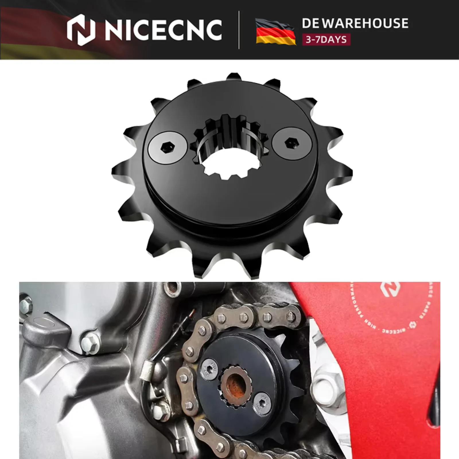NICECNC Pignone Anteriore Moto 15 Denti 20CrMnTi per Honda XR650L XR 650 L 1993-2025 2024 2023 2022 2021 2020