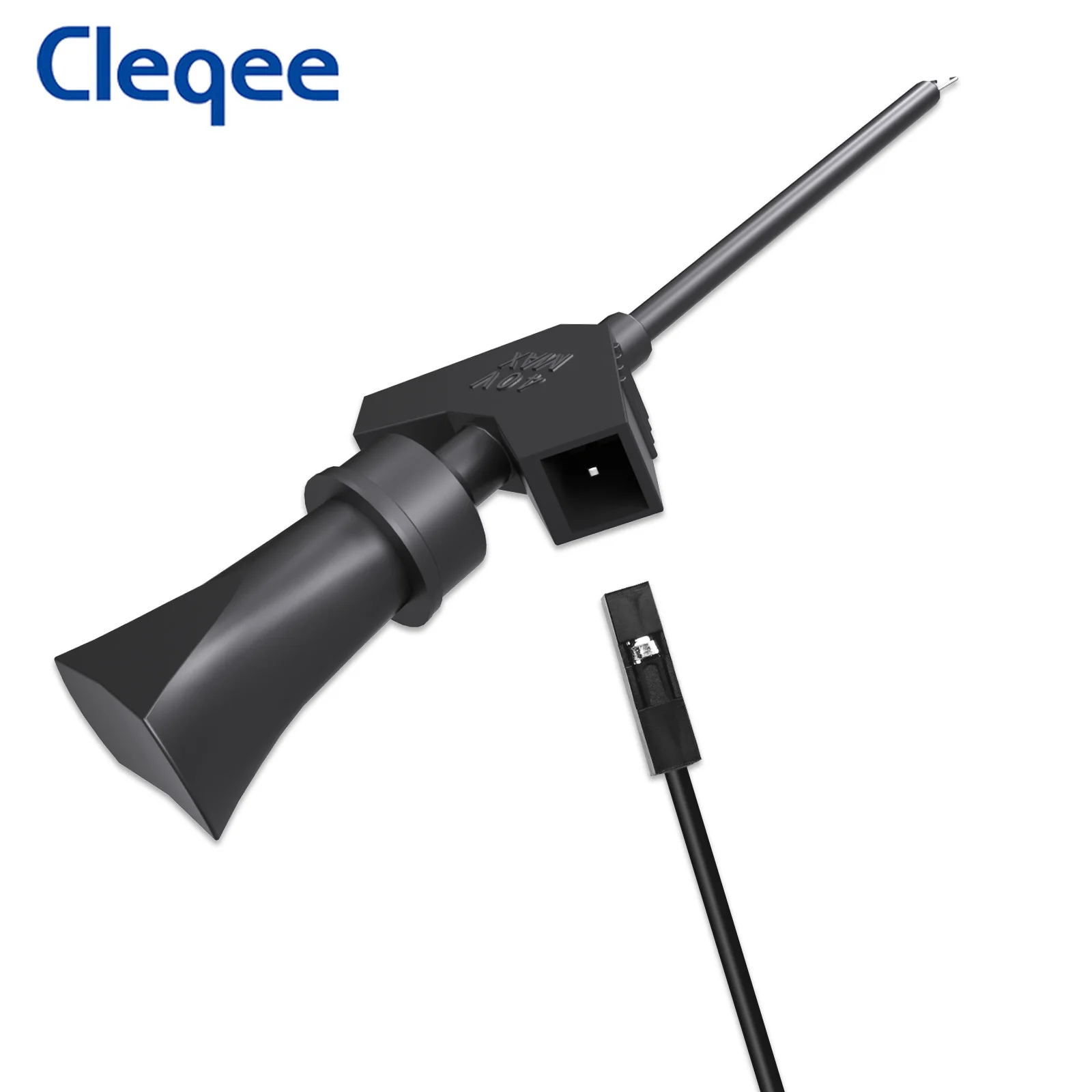 Cleqee P1511B Minigrabber to 2mm Female Jack Silicone Test Lead IC Test Hook Clip with Internal Spring 26AWG Fits 2mm Test Probe