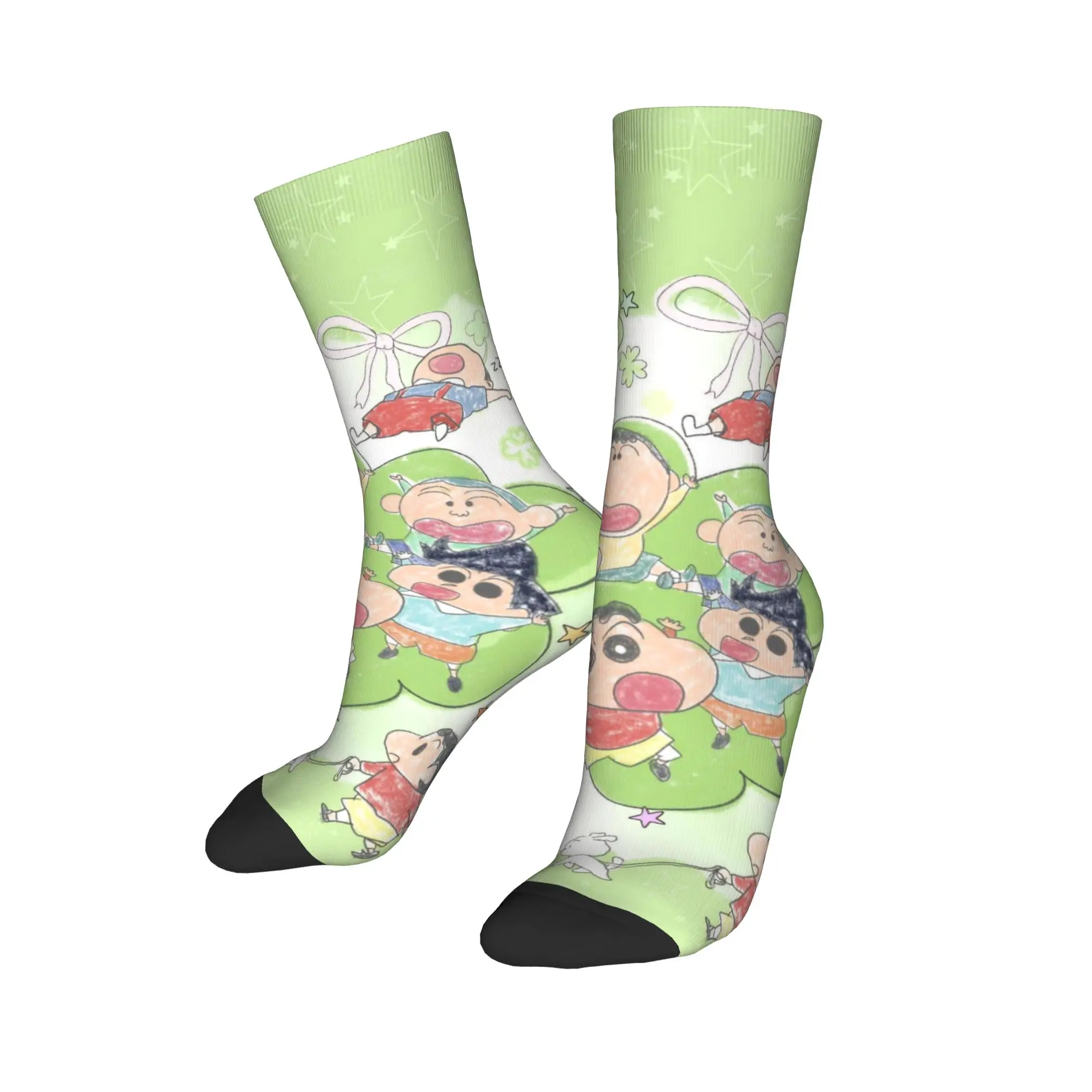 Happy Funny Male Men Socks Novelty Cartoon Crayons Shin-chans Sock Polyester  Sport Women Socks Spring Summer Autumn Winter