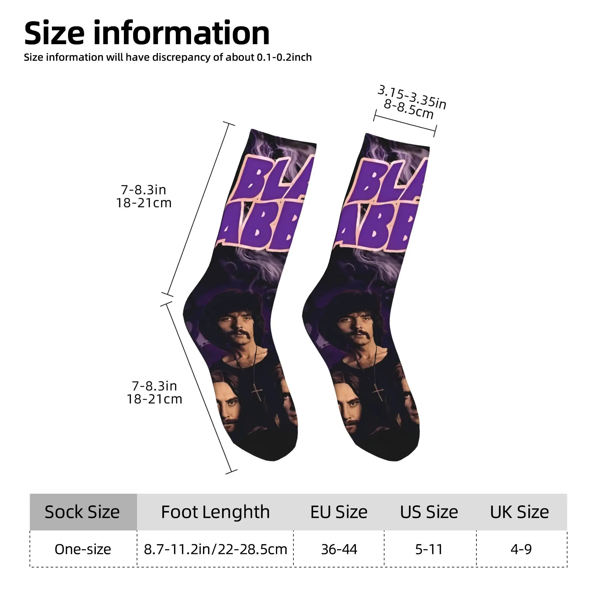 Black Sabbath Band 양말 디자인 스타킹 미끄럼 방지 남성용 양말 부드러운 통기성 가을 레저 등산 양말