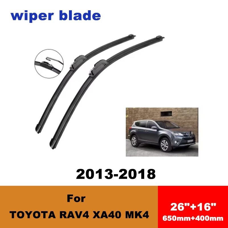 

For TOYOTA RAV4 XA40 MK4 2013-2018 car front wiper blades silent wiper blades soft rubber windshield wipers accessories