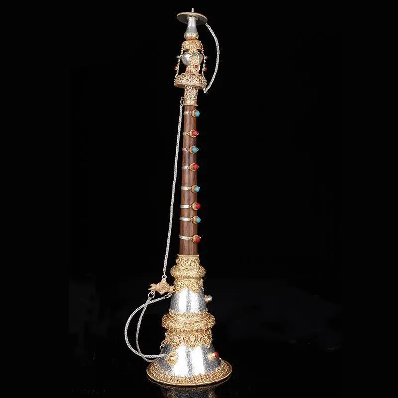 

Pure copper trombone musical instrument handmade silver-plated ornament suona