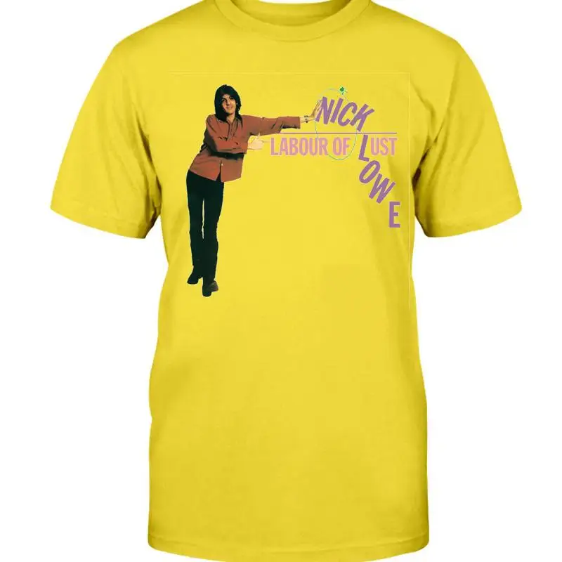 

Футболка с альбомом Nick Lowe, желтый хлопок, все размеры от S до 5Xl Jn656