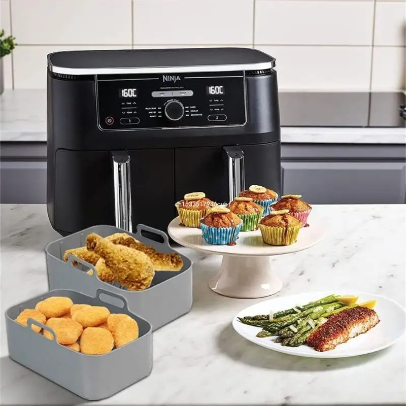 Reusable Air Fryer Pad Rectangular Air Fryer Basket Silicone Material for Ninja Dropship image 5