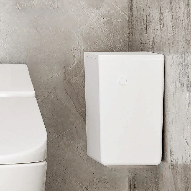 Small Wall-Mounted Toilet Trash Can Bathroom Narrow  Kitchen Hanging Type Square Shape 6L Capacity Household Cleaning Tool