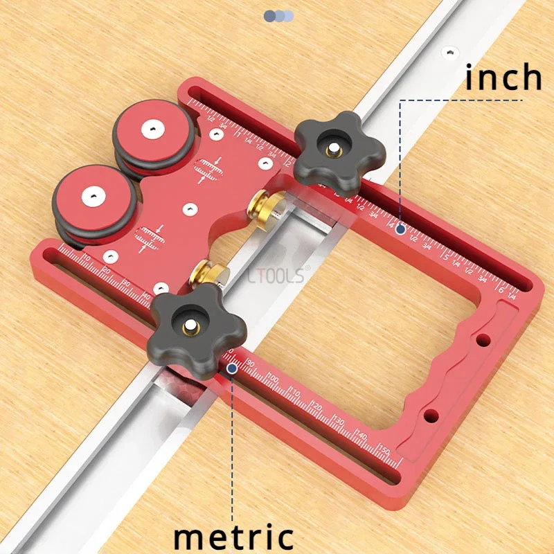 Adjustable Bearing Roller Feather Board Carpentry 18-180mm Table Saw Jig Aluminum Feather Loc Board Anti Rebound Safety Feeder