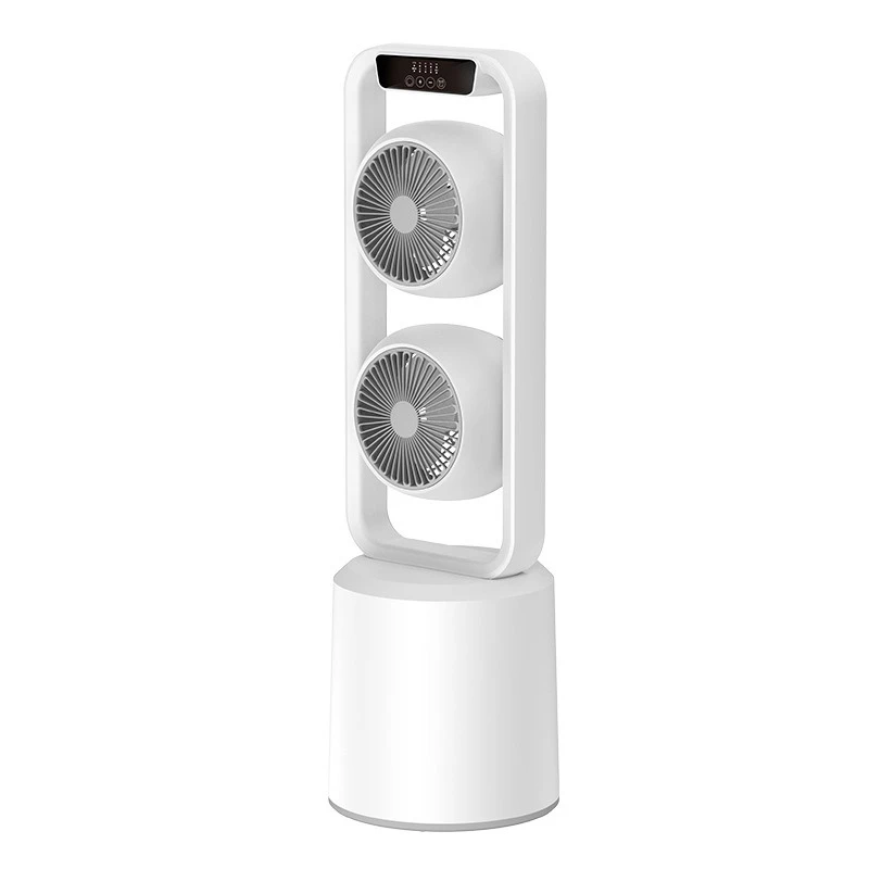 New double-head air circulation fan USB charging silent large wind vertical household remote control floor electric fan