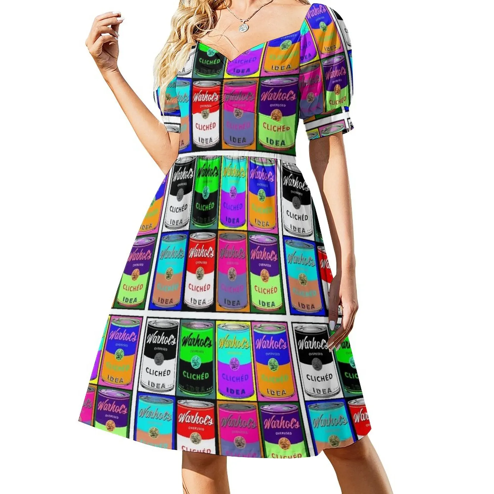 Andy Warhol Soup Can Parody Dress dresses with long sleeves Aesthetic clothing evening dresses women