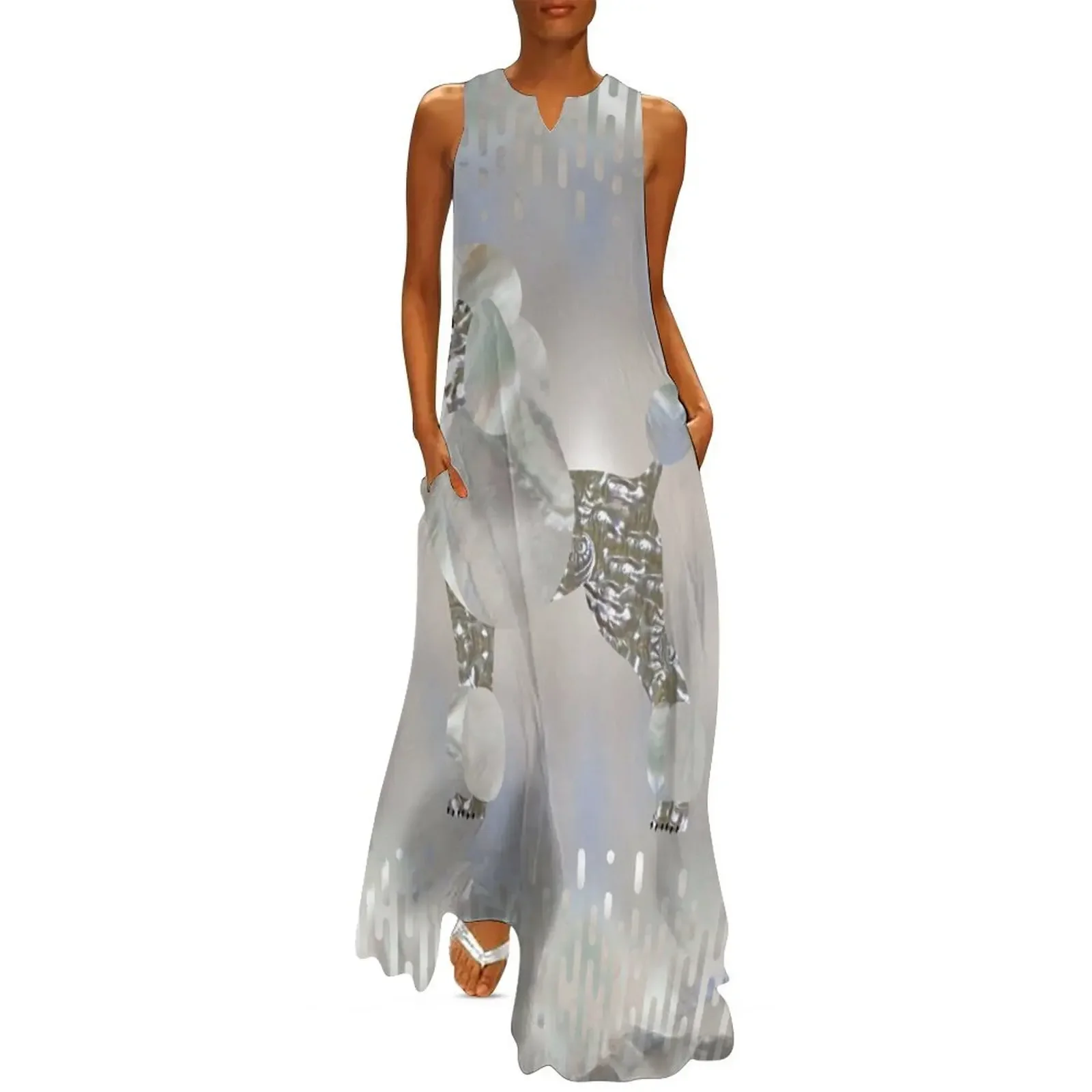 

Luxury Pearl and Abalone Poodle Long Dress Evening gown summer dress korean women summer dresses women 2025 Dress