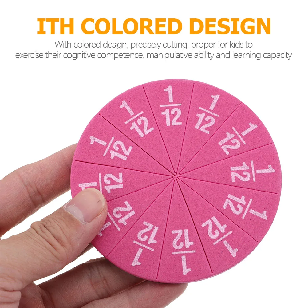 

Magnetic Fraction Teaching Aids 2 Sets Math Tiles Colored Circles Kids Tools Bright Colors Learning Fractions
