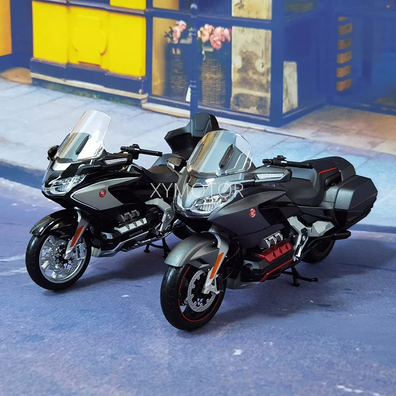 LCD 1/12 For Honda GL1800 GOLD WING Metal Diecast Model Motorcycle Gray/Black Toys Gifts Display Collection Ornaments