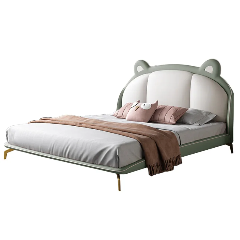 حقيبة سرير ناعمة للأطفال على شكل دب بطول 1.5 متر للأولاد والبنات سرير ناعم خفيف فاخر مزدوج حقيبة ناعمة للأحداث من الجلد