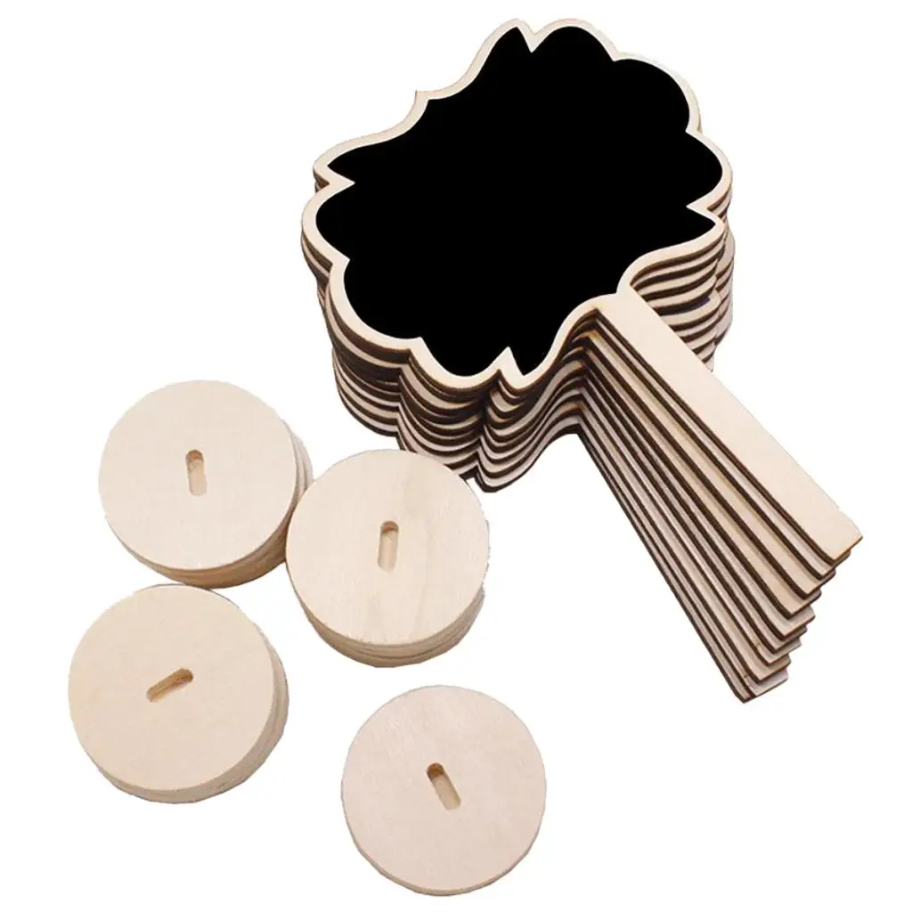 Kit of 10 Slate Rectangle Chalk Board with Slate Label Holder