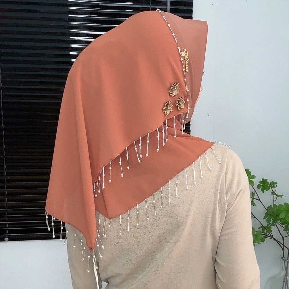 Tassels Rhinestone Moslems Lady Gift Festival Bride Shower Hijab