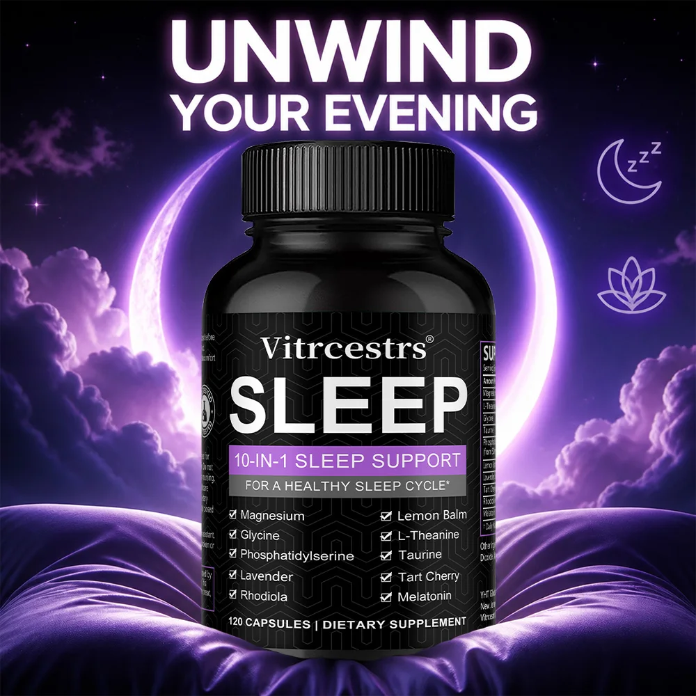 

Melatonin Capsules with Magnesium, Phosphatidylserine, Fall Asleep Faster, Relieves Stress, Relax Mood & Regulate Sleep Rhythm