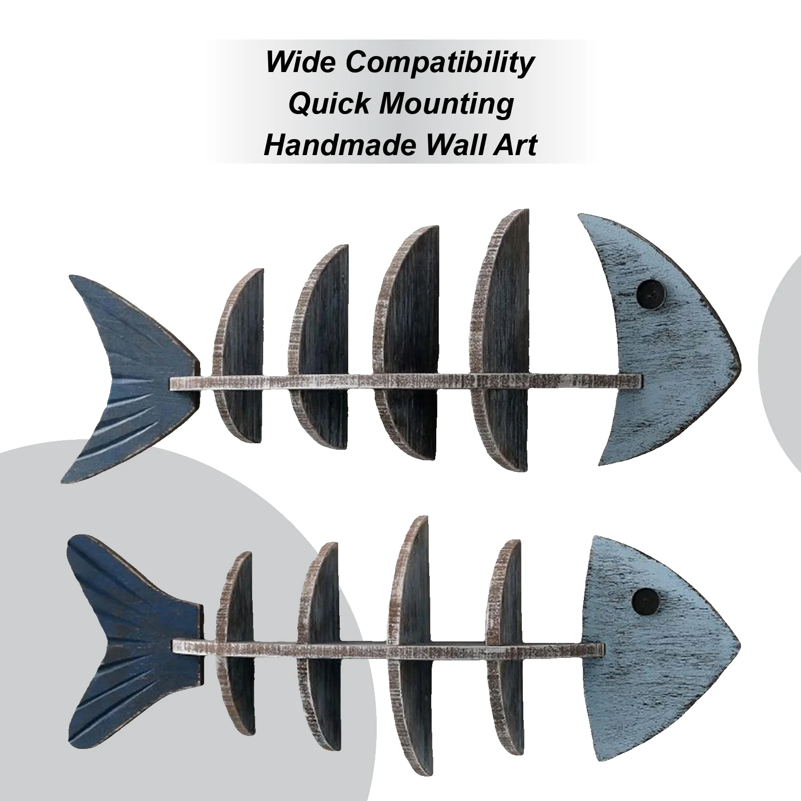 

Wall Shelves Fish-Shaped Organizer Shelf Wall Decorations Bookshelf Rustic Home Decor for Bathroom Laundry Room Renters Seaside