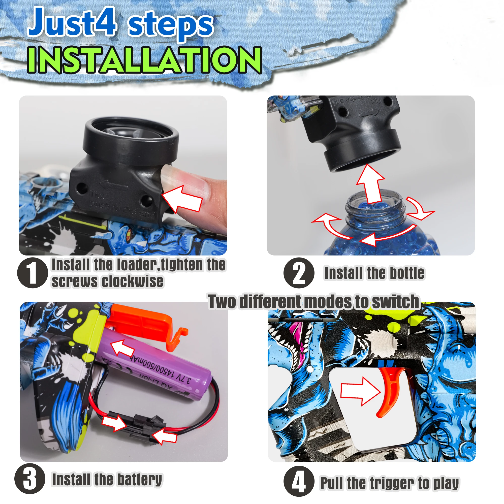 ناسف كرة جل كهربائي، قاذف كرة جل أوتوماتيكي عالي السرعة - مثالي للأنشطة الخارجية وألعاب الرماية