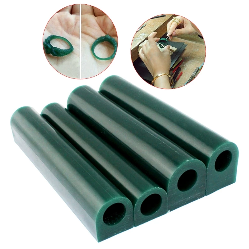 Green Carving Wax Tube Ring Jewelry Making Tool 4-Size Ring Mold Carving Wax Ring Tube for Jewelry Ring Casting Molds 40GB