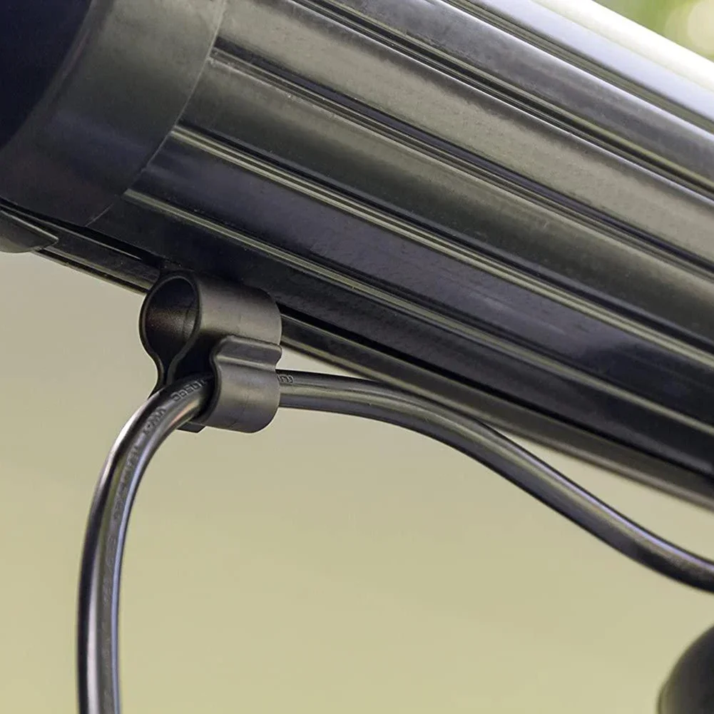 

10x NEW Black Awning Clips: Camping Caravan Tent Hooks, Rope Clamps, Slide into Roller Bar Channel