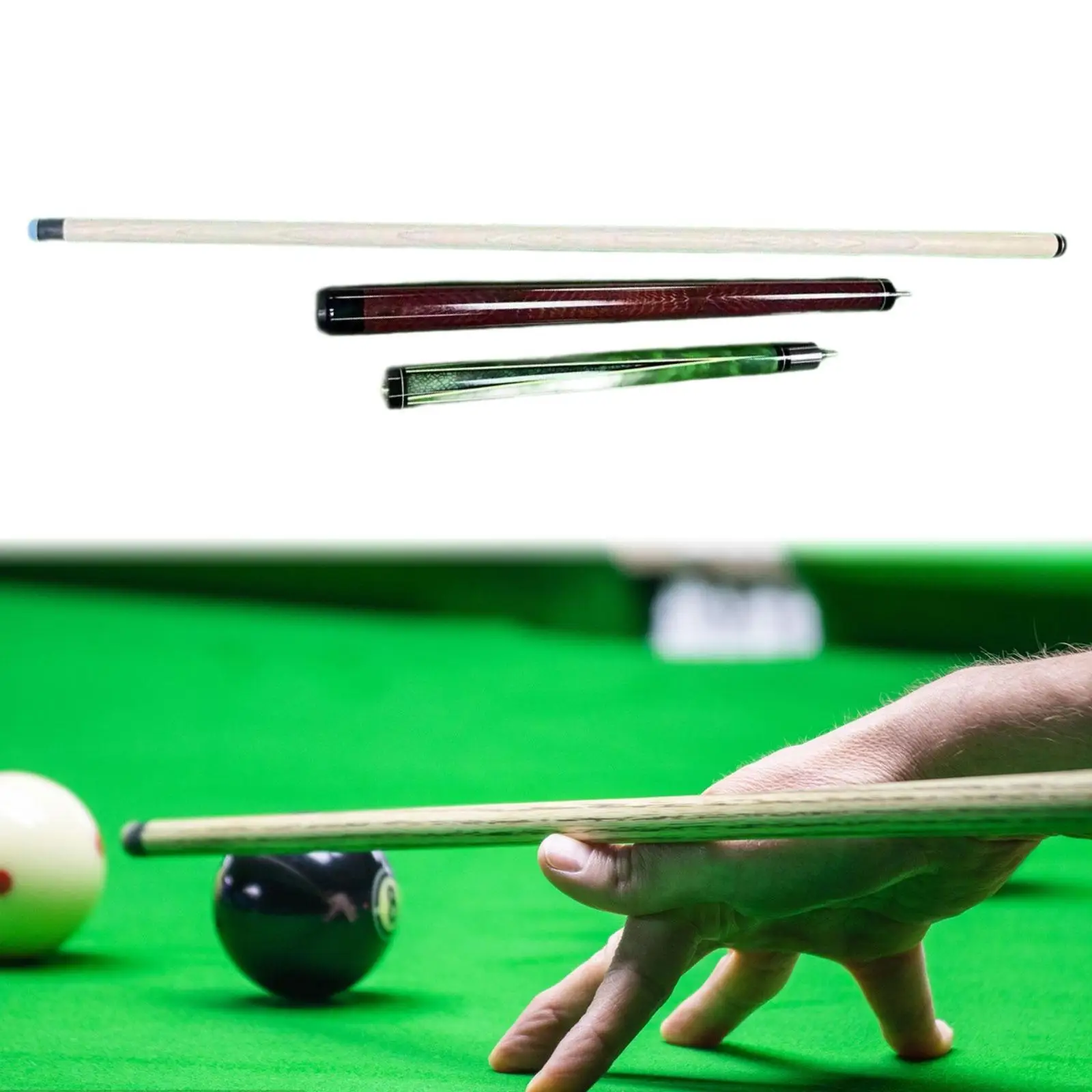 

Pool Stick Break Jump Cue Three Section 55 inch, Punch Cue Wooden Billiard Cue Billiard Pool Cue for Pool House Game Starters