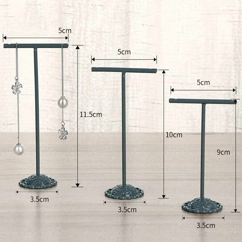 3Pcs/set Metal Earring Display Stand Type T Jewelry Display Rack Earring Organizer Holder