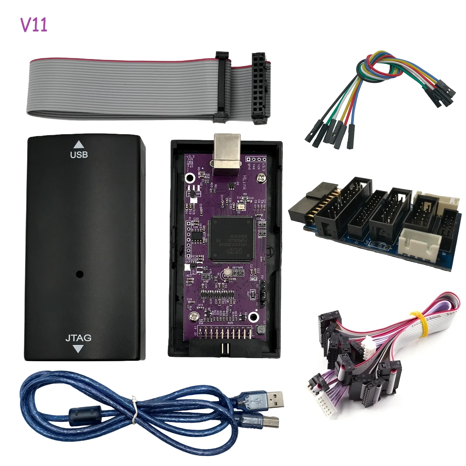 For J-Link V11 JLink V11 J LINK ARM Emulator Online Update MCU Debug Tool STM32 Programmer SWD JTAG Debugger