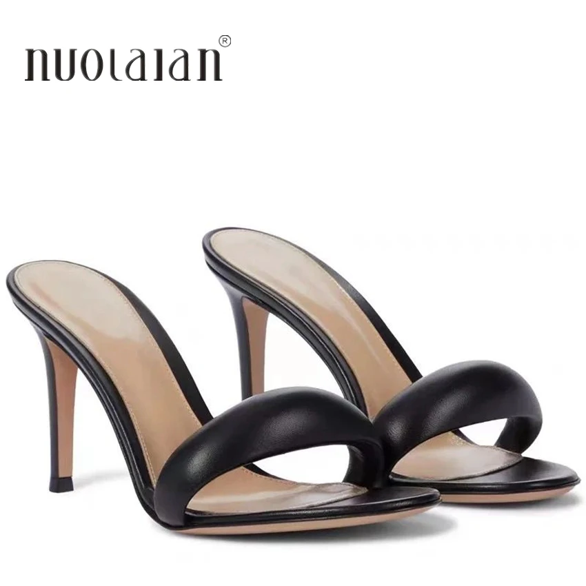 Sexy Stiletto High Heels Summer Sandals Simple Style Slippers for Girls Party Pumps Gold Elegant Sandals For Women Shoes