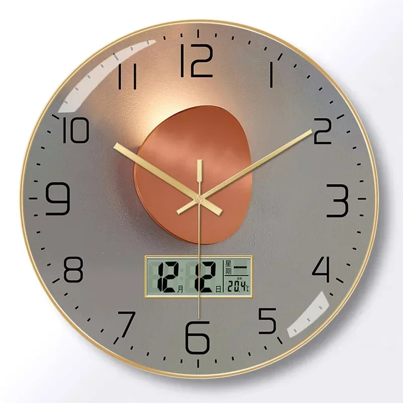 

Nordic Simple Wall Clock Temperature Qartz Electronics Creative Wall Clock Stylish Silent Beautiful Horloges Murales Home Decor