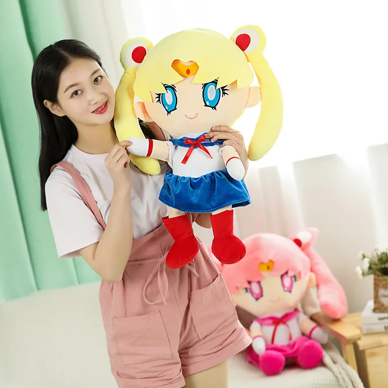 25CM Kawaii Sailor Moon pluszowe zabawki Tsukino Usagi śliczne dziewczęce serce nadziewane Anime lalki prezenty dekoracja sypialni w domu